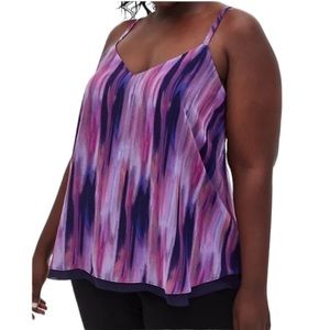 Torrid Sophie Chiffon Double Layer Swing Cami Career Fall Boho Purple Size 1X